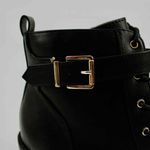 Shoedazzle Dilly Black Block Heel Bootie Photo 5