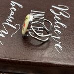 Vintage 70s Floral Bouquet Ring Adjustable Pink Photo 5