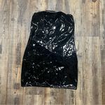 Pretty Little Thing  Womens Black Vinyl Bodycon Bandeau Strapless Dress Size 8 Photo 0