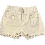Cream Raw Hem Denim Shorts | Women’s 8 |‎ Country Chic Cowgirl Cutoffs Photo 0