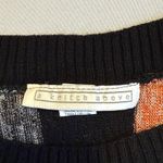 A Knitch Above Stripe Knit Sweater VTG Short Dolman Sleeve Black Coral Grey Sz L Size L Photo 5