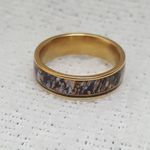 18k Gold Tone Abalone Shell Ring Band Multiple Size 8 Photo 1