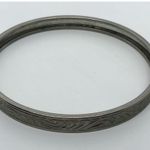 Vintage Etched Bangle Bracelet Silver Tone Leaf Pattern Fashion Jewelry Photo 4