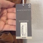 Worthington NWT  Brown Sleeveless collared belted (trench like) Dress Medium Photo 2