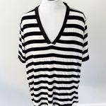 Boutique Crescent Drive Black and White Striped Tee Photo 0