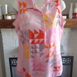 Nike Golf Tour Performance Dri Fit Pink and Orange Geometric Top Photo 0