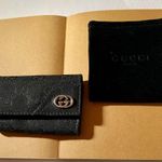 Gucci  Black Leather Card Holder with Gold Logo Photo 0