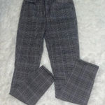 SO  black white plaid pants skinny slacks woman’s size 7 Photo 0