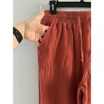 Sound Style Pants Womens Medium Orange Terracotta Linen Blend Boho Lagenlook Photo 15