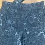 REWASH  Black/Gray Leopard Animal Print Wide Leg Crop Super High Rise Jeans NWT Photo 3