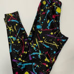 1980's Paint Splatter Legging Black Photo 0