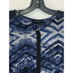 I.N. Studio Womens Chevron Colorblock High Neck Long Sleeve Blouse Blue Black XL Black Photo 6
