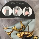 Moda  Floral Scarf Black Mint Gold White Photo 2