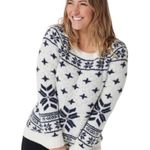 Barefoot Dreams - NWT Cozychic Seaside Crew Neck Sweater Cream Fair Isle Sz M Photo 0