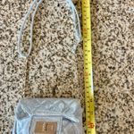 Silver Quilted Mini Evening Bag Micro Purse Gold Chain Metallic Party Bag Photo 9