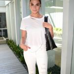 n:philanthropy NWT  Gray Cut-Out Short Sleeve Tee LARGE Photo 1