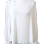 Premise Studio  Womens Blouse Long Sleeve Tie Cuff Ivory Cream‎ Size S Small Photo 0