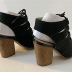 Hinge  Black Leather Lace Up Drea Heeled Sandals Photo 5