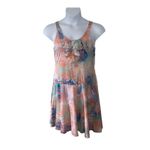 Ralph Lauren Lauren  Pastel Watercolor Drop-Waist Ruffle Dress Large Photo 1