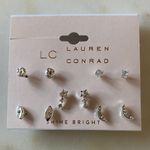 LC Lauren Conrad NWT  Silver Tone Celestial Crawler & Stud Earring Set Photo 0