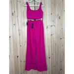 Lulus NWT  Only Tonight Hot Pink Two-Piece Wide-Leg Jumpsuit 2PC Party Barbie L Photo 5