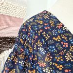 Madewell Cross Front Floral Short Sleeve Mini Dress Navy Blue/Multi Size 4 Photo 6