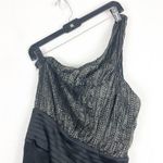 Ramy Brook  Scarlett Black Jumpsuit Size 8 One Shoulder Satin Velvet Wide Leg Photo 3