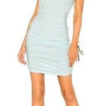 Bobi NWOT Los Angeles Revolve Semi Sheer Mint Spa Draped Jersey Ruched Dress S Photo 0