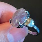 Elegant purple amethyst S925 silver heart ring size 8 Photo 6
