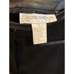 Elyse Hart LTD‎ Black Velvet Pants Leather Trim Career Office Trousers Size 8 Photo 1