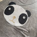 Cozy Casual Embellished Sequin Panda Heather Grey Muscle Tank S Small Photo 1