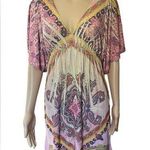 Volume One Vintage 90s Hippie Boho Eclectic Paisley Mandala Embellished Dress Photo 0