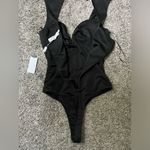 NWT Black ASTR The Label Thing Bodysuit with Sweetheart Neckline w/Silver Detail Size M Photo 4