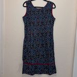 Vintage Watercolor Geometric Midi Dress Sleeveless mumu modest dress Size XL Photo 4