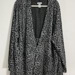 Womans Maggie Barnes For Catherines Leopard Print Long Sleeve Cardigan 3x Plus Photo 0