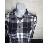 Woolrich Women's Light Flannel Shirt Size XL Plaid Blue 100% Cotton Long Sleeve Photo 4