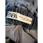 ZARA Paper Bag Denim Baggy Pants High Waist Acid Wash Elastic Waist Band Photo 10