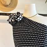 Joseph Ribkoff  Blackc & White Polka Dot Mod One Shoulder Dress Size 4 Photo 8