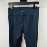 Athleta Navy Blue Stripe Mesh Cropped Legging Size Medium Photo 5