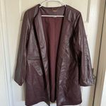Chico's Chico’s Maroon faux leather jacket size 2 (their 12/14 or large) Photo 0