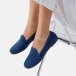 Vivaia Kimberly eco round toe fluffy loafers blue womens size 41 washable casual Photo 0
