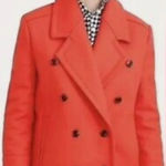 J.Crew Melton Wool Peacoat Brilliant Flame Red Size 4 Photo 0