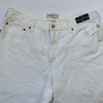 Abercrombie & Fitch Abercrombie Women's Jeans High Rise The Cropped Wide Leg Raw Hem 32 Short White Photo 8