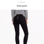 J.Crew Zipper Snap Ponte Pixie Pants Cropped Black Womens Size 4 Photo 2