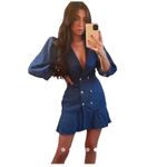 ZARA  double breasted denim dress Small Photo 2