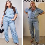 Good American  Weightless Denim Jumpsuit 7 /‎ 4XL Photo 2