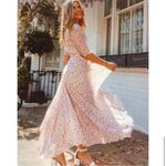 Love Shack Fancy Larissa Floral Print Cotton Silk Blend Maxi Dress Size 8 Jardin Photo 6