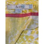 Boden USA Boden Yellow & White Linen Dress Size 6 3/4 Sleeve Tunic Style with Side Zipper Photo 1