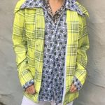 Yellow plaid jacket, funky pattern jacket, custom jacket, vintage blazer Size M Photo 0