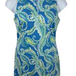 J. McLaughlin Belinda Blue Watercolor Paisley Sleeveless Sheath Dress Size 8 Photo 2